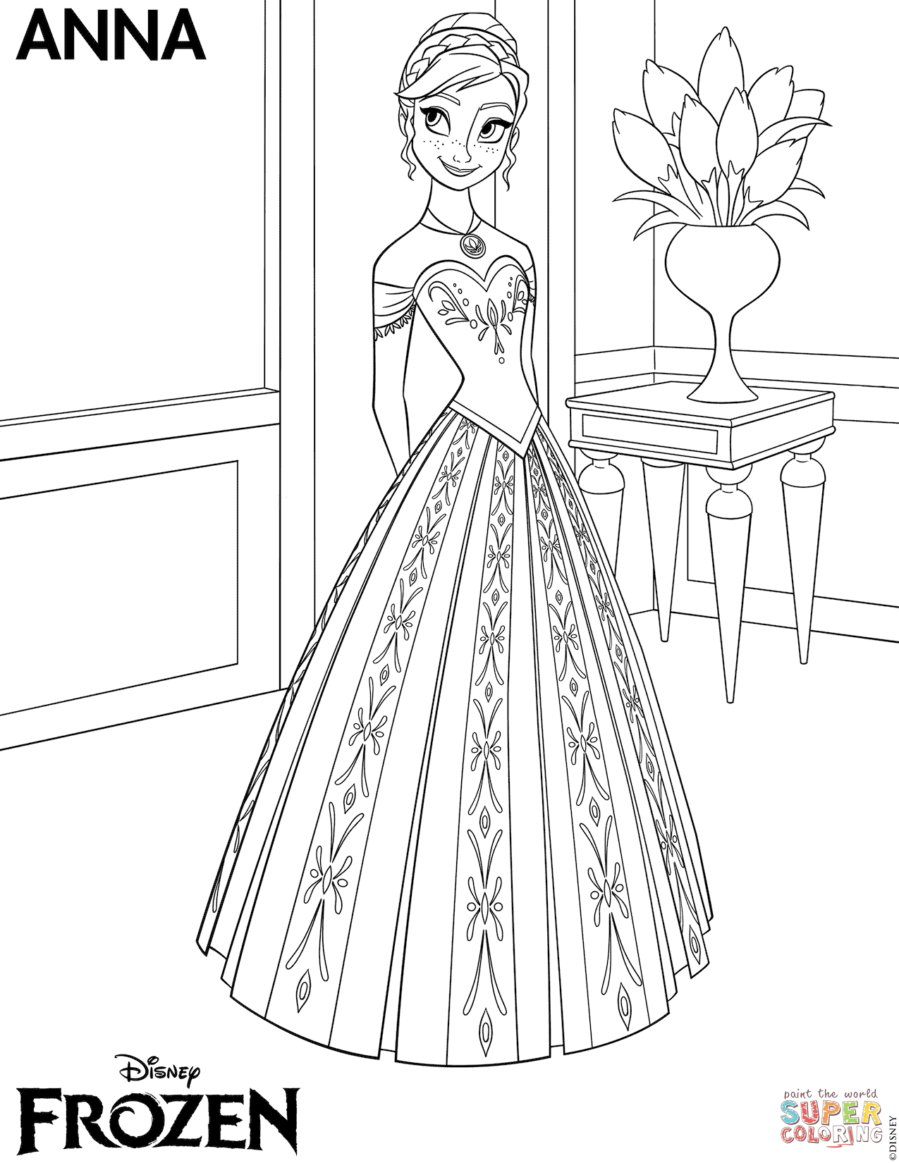Frozen Anna Coloring Page Free Printable Frozen Anna Coloring Page Free Printable