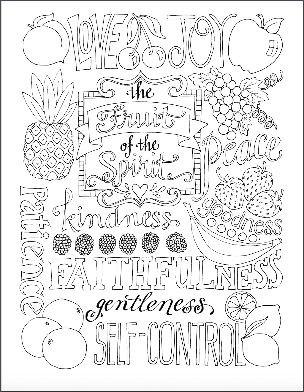 Fruit Of The Spirit Coloring Page Flanders Family Home Life