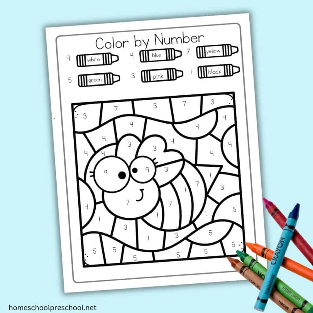 Fun Learning Free Color By Number Bug Worksheets