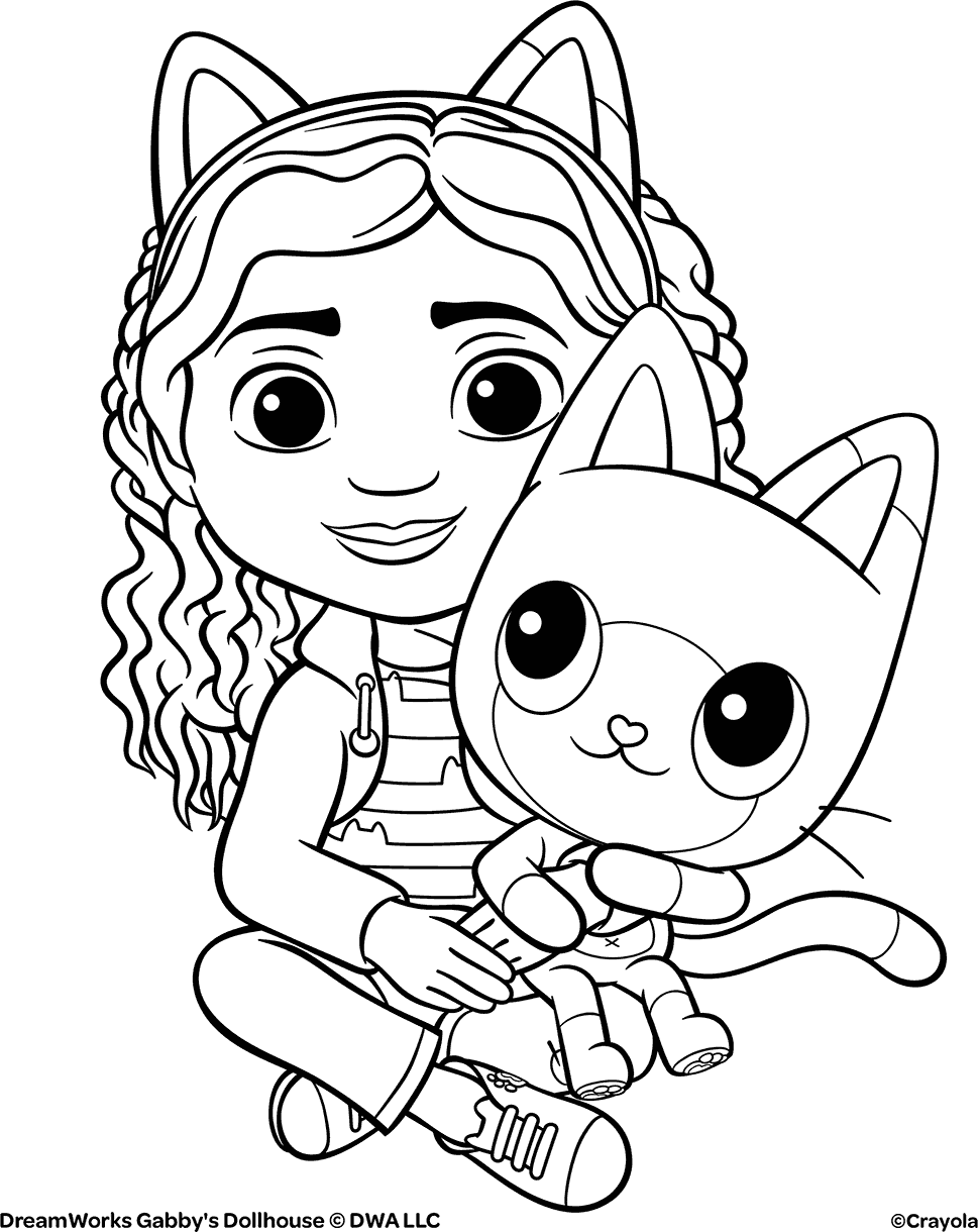 Gabby Pandy Paws Gabbys Dollhouse Coloring Page Gabby Pandy Paws Gabbys Dollhouse Coloring Page