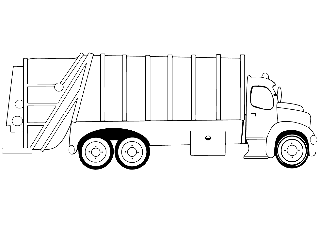Garbage Truck Coloring Page Free Printable