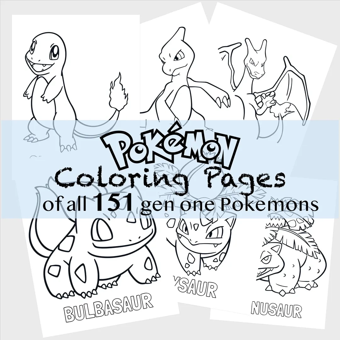 151 pokemons all pokemon coloring pages