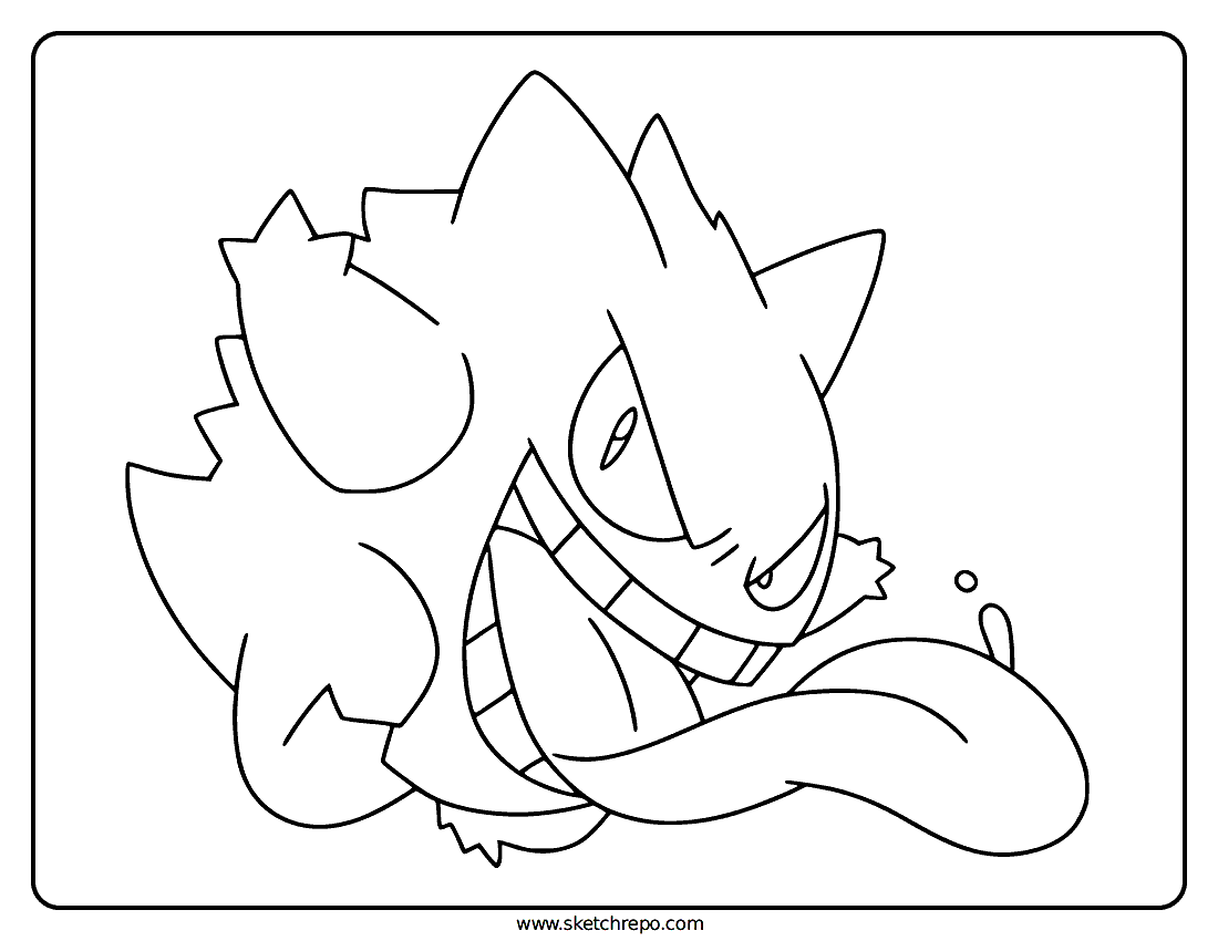 Gengar Card Illustration Coloring Page Sketch Repo