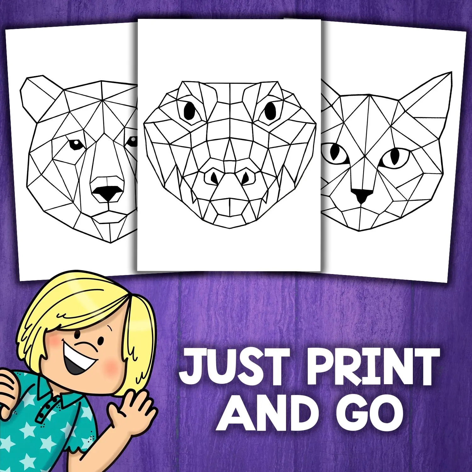 geometric animal coloring pages