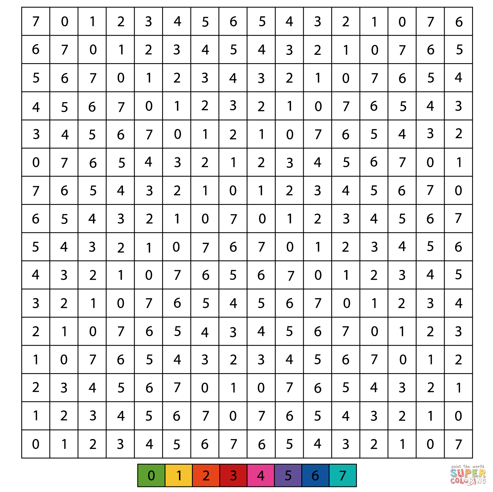 Geometric Pattern Color By Number Coloring Page Free Printable