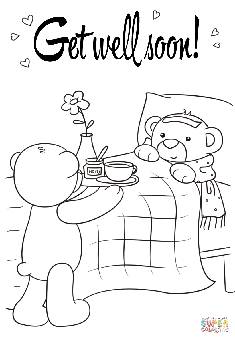 Get Well Coloring Pages Coloring Page Printable