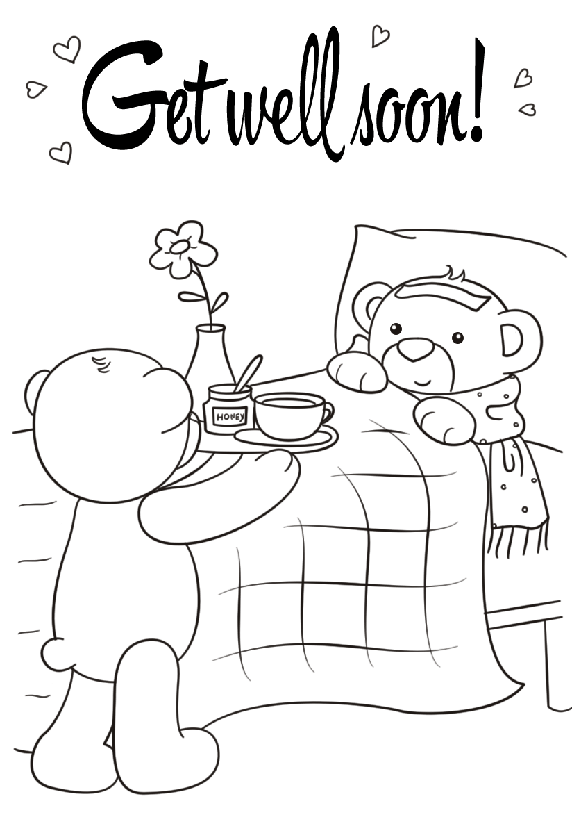 Get Well Soon Coloring Page Free Printable