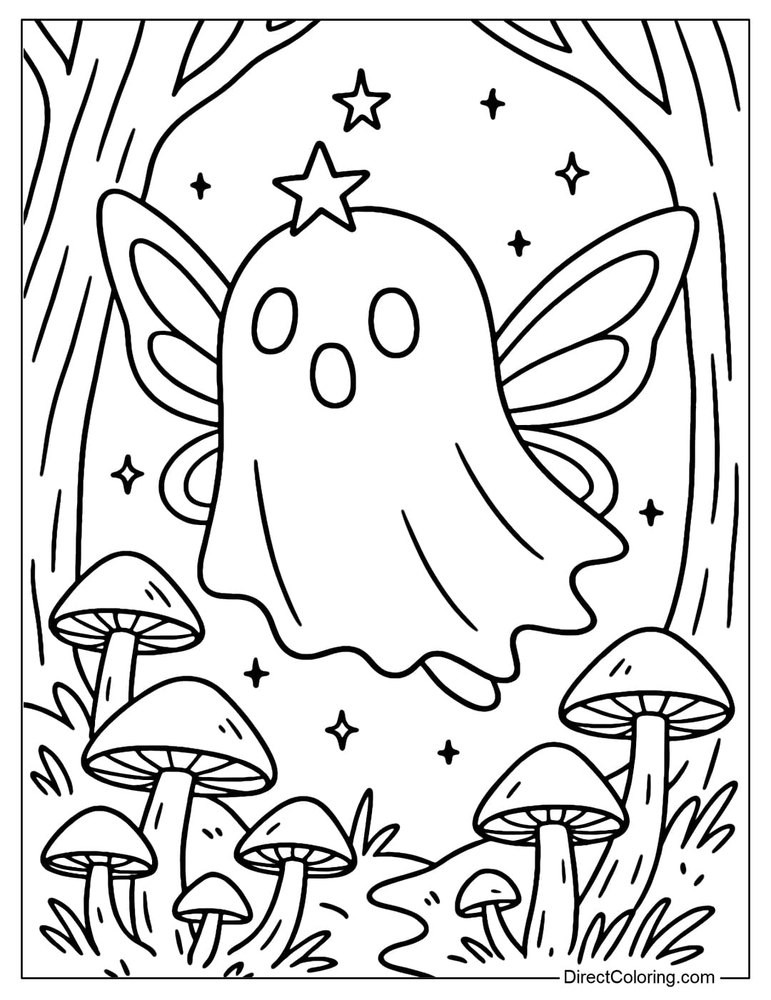 coloring page of a ghost