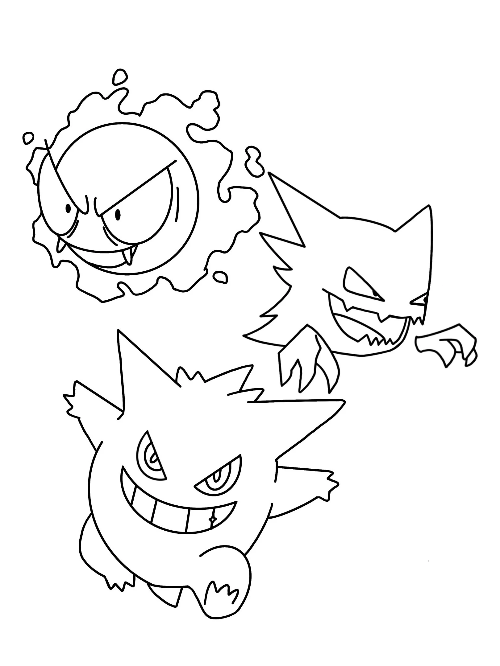 Ghost Type Pokemon coloring Page Etsy