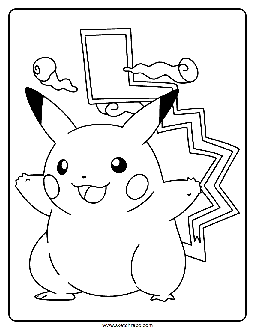 Gigantamax Pikachu Coloring Page Sketch Repo