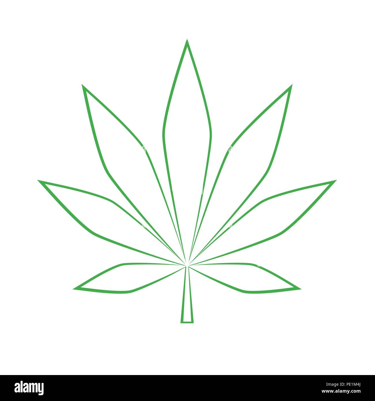 Green Cannabis Leaf Simple Drawing Vector Illustration EPS10 Stock Vector Image Art Alamy