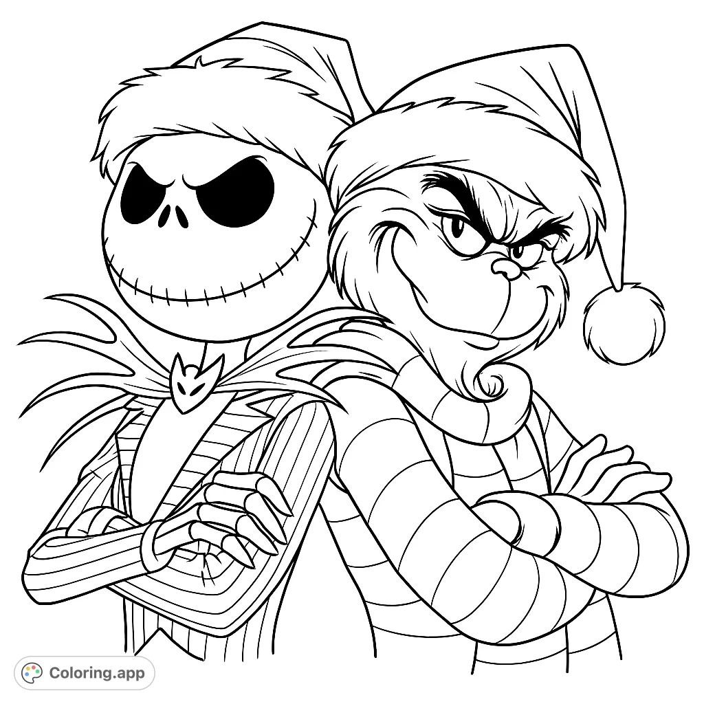 Grinch And Jack Holiday Duo Coloring app