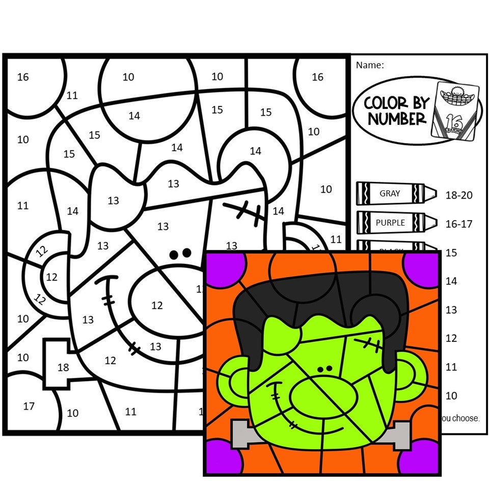 Halloween Color By Number Halloween Color By Code Halloween Coloring Pages Classful