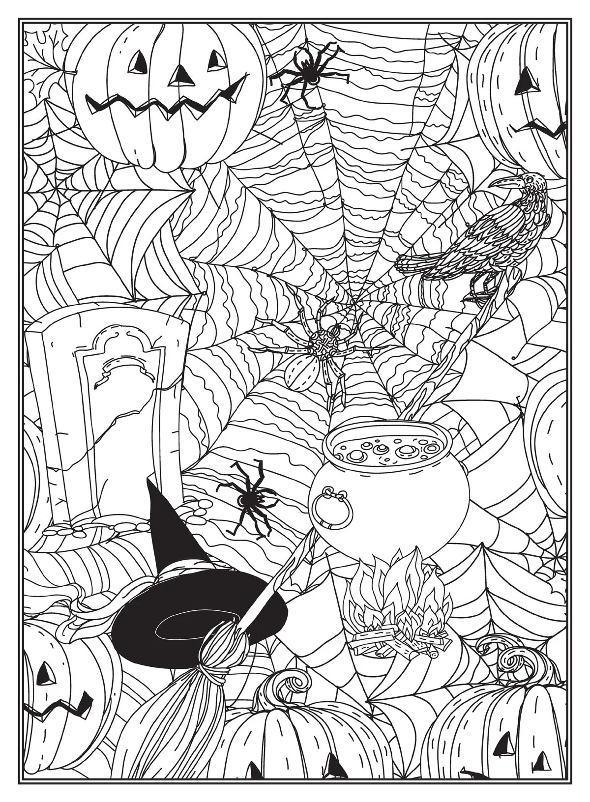 Halloween Coloring 32 Spooky Designs Adult Coloring Book Pumpkins Magazine Shop US