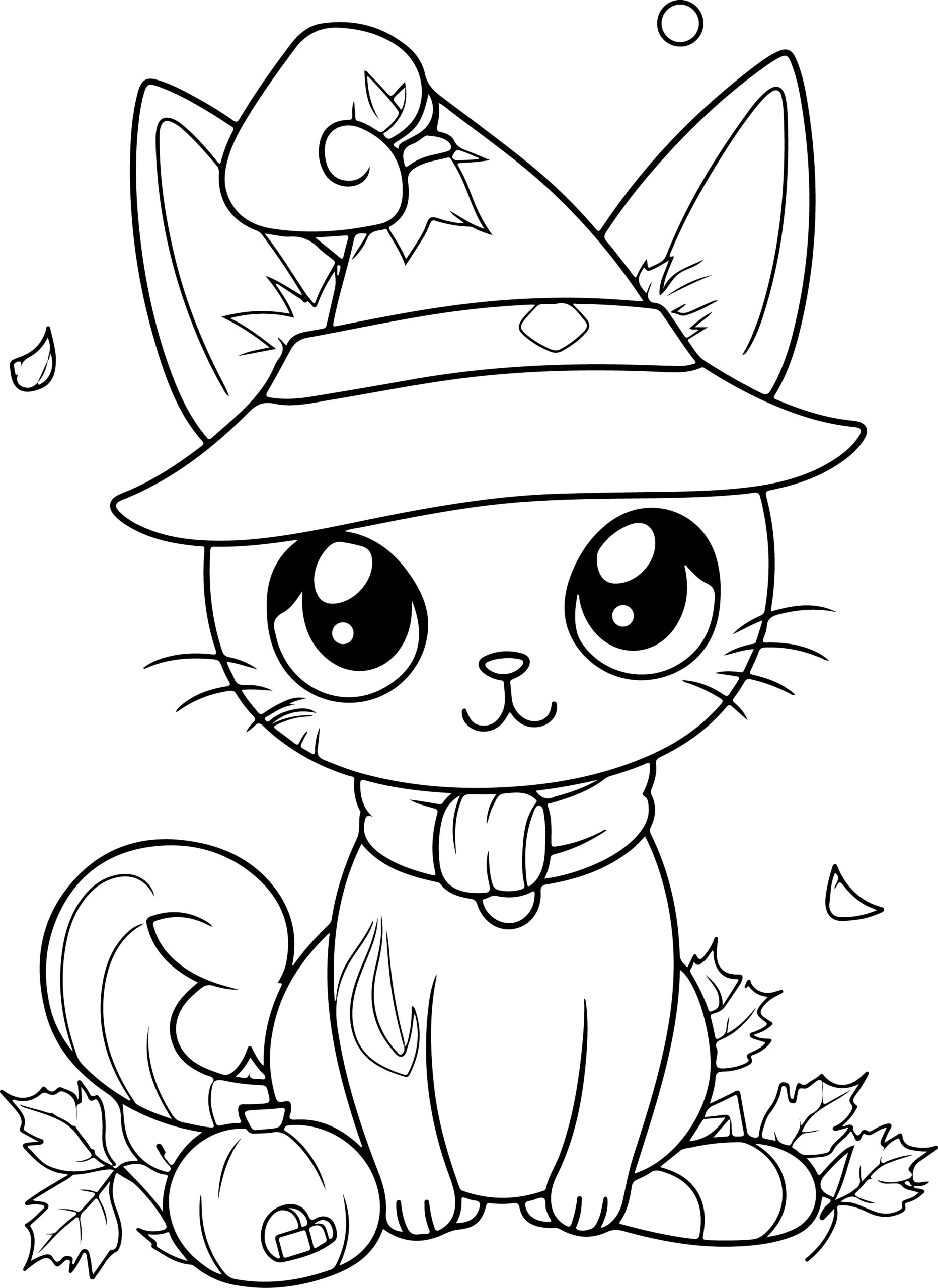 coloring pages of halloween cats