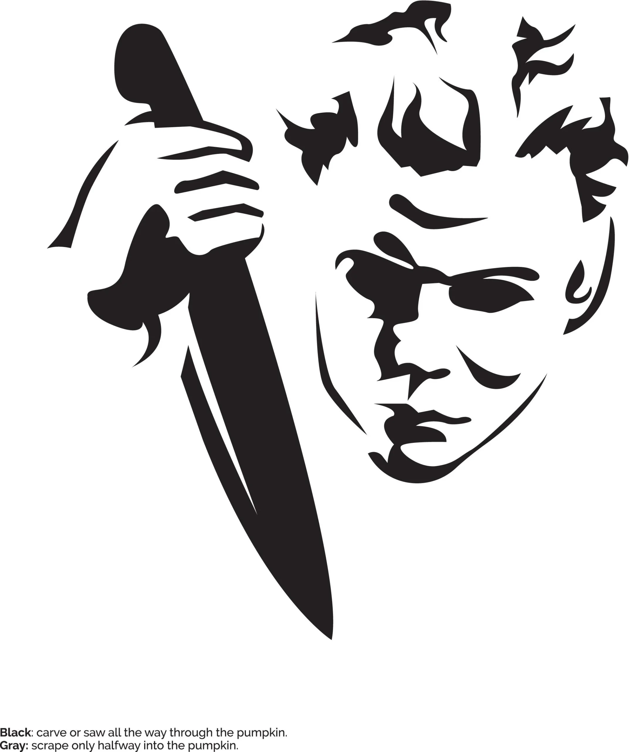 Halloween Michael Myers Pumpkin Stencil Pumpkin Pattern Pumpkin Template Jack o lantern R PumpkinStencils