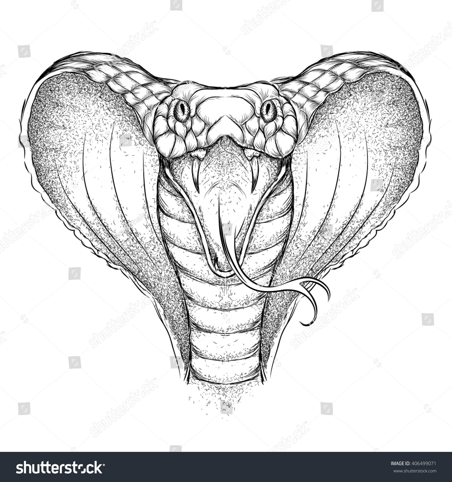 Hand Draw King Cobra Vector Illustration Stock Vector Royalty Free 406499071 Shutterstock
