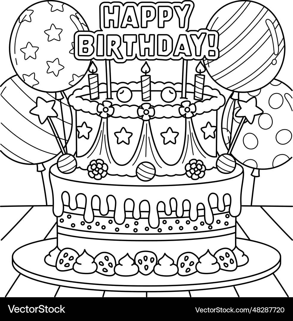 happy birthday coloring page