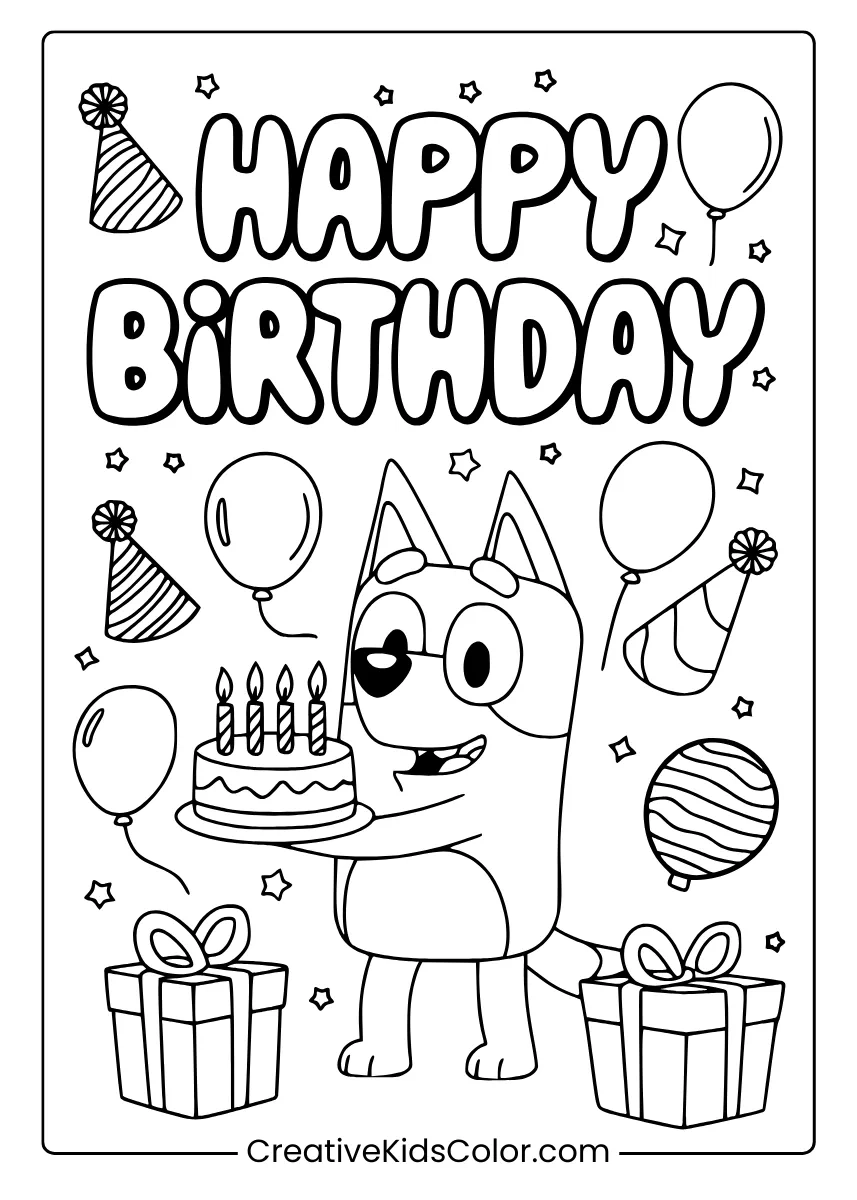 Happy Birthday Coloring Pages 25 Free Printable PDFs 