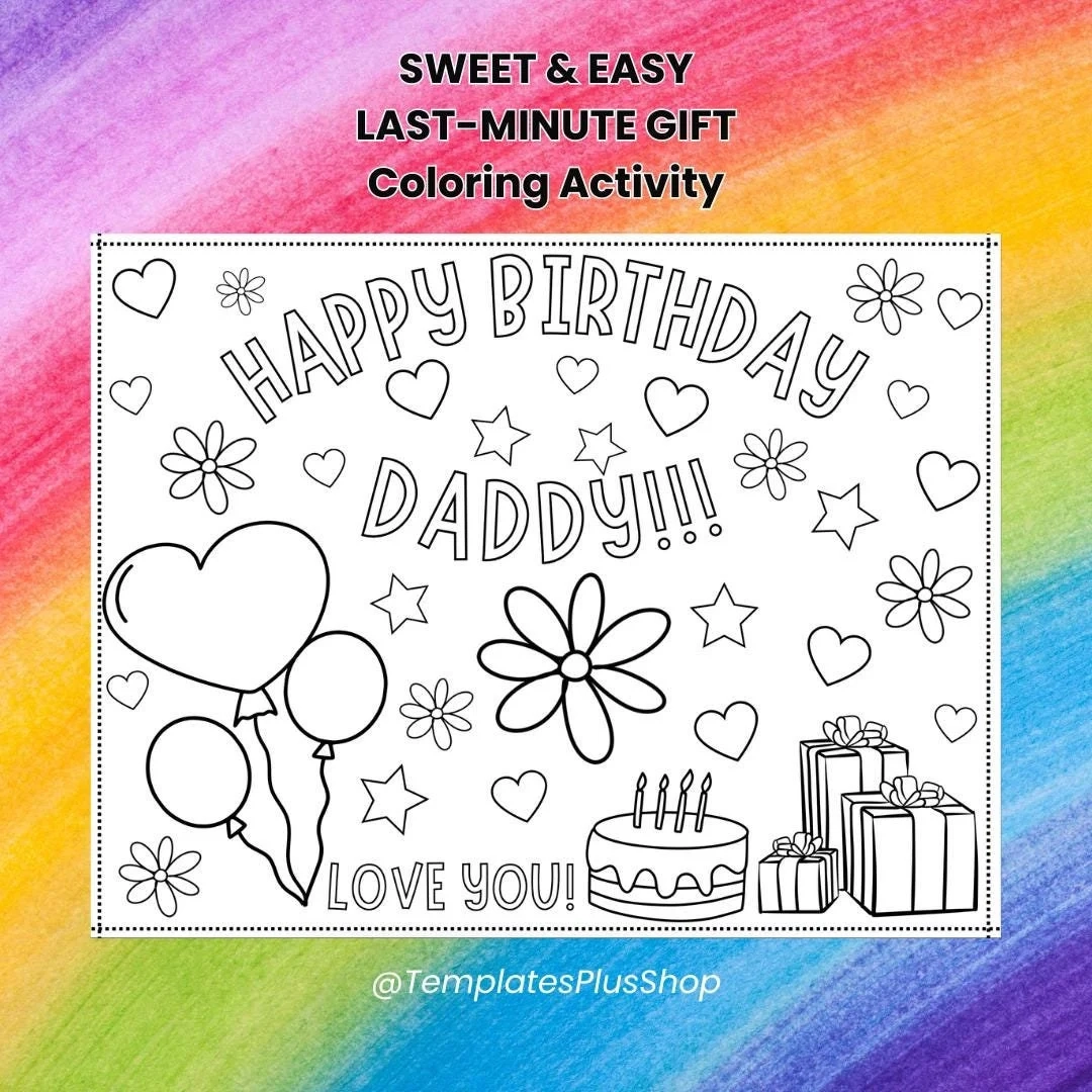 happy birthday dad coloring pages
