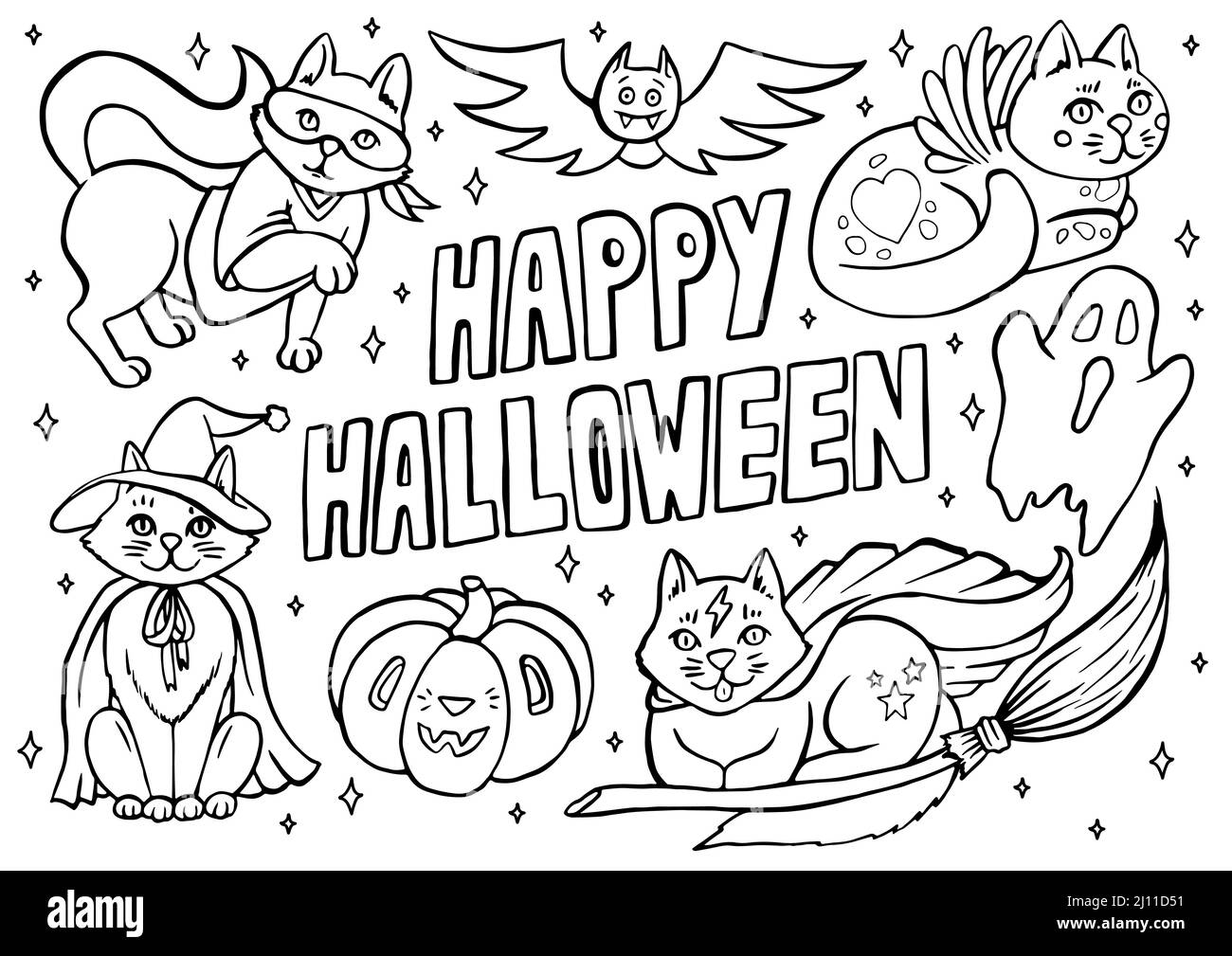 halloween coloring pages cat