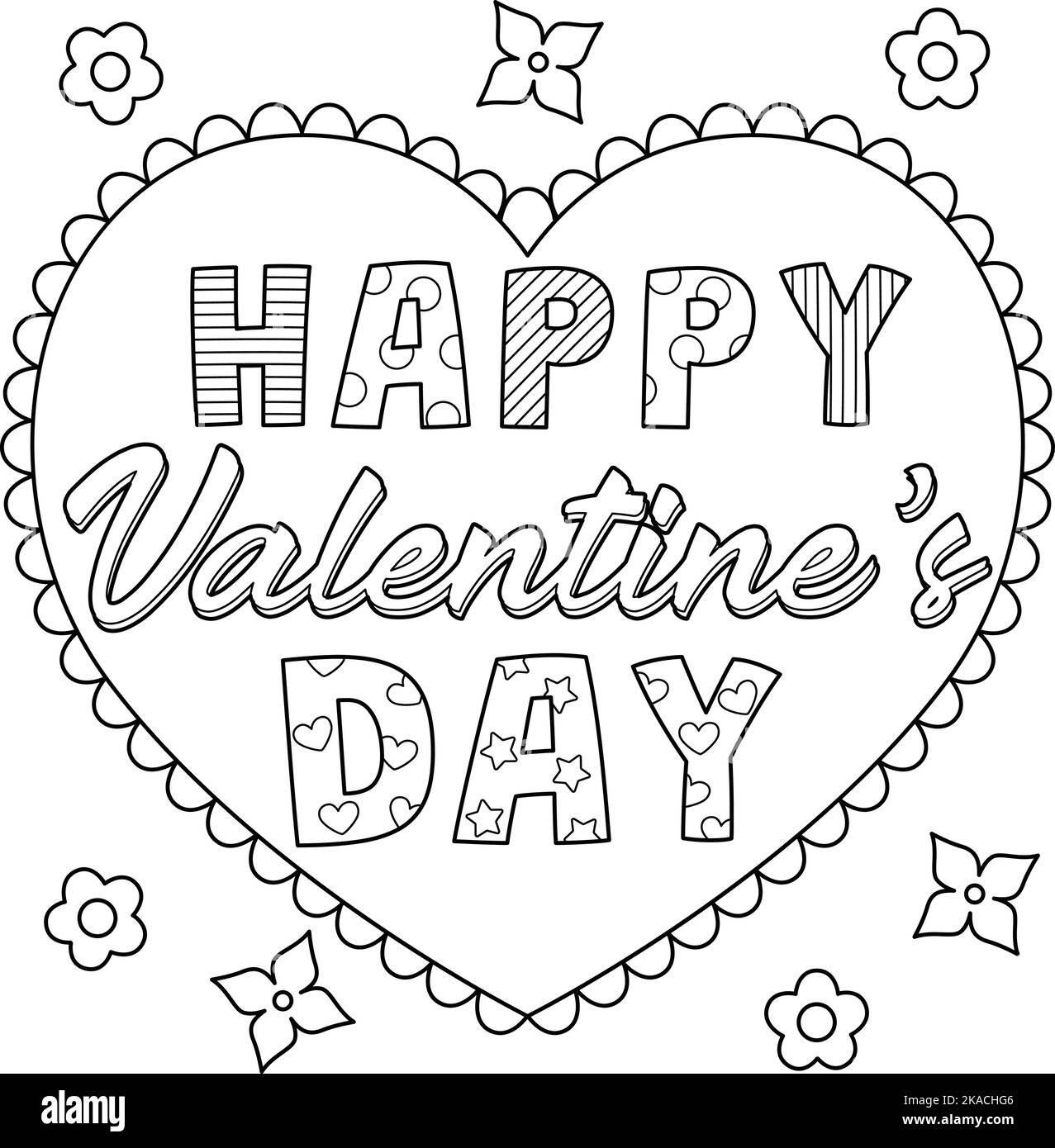 happy valentines day colouring pages