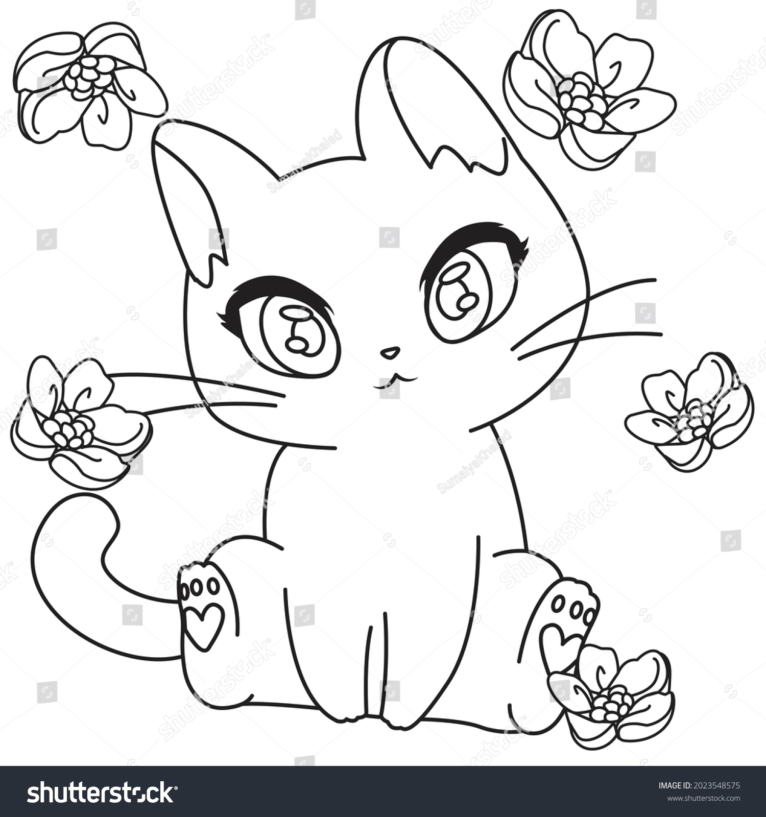 Hd Printable Anime Cat Chibi Cat Stock Vector Royalty Free 2023548575 Shutterstock