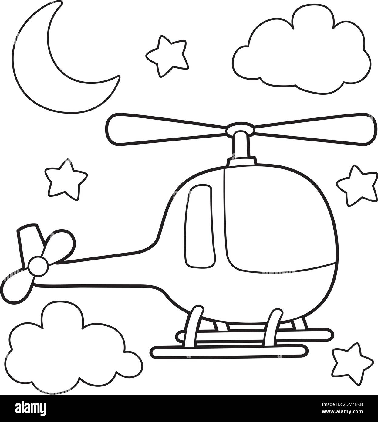 Helicopter Coloring Page Stock Vector Image Art Alamy Helicopter Coloring Page Stock Vector Image Art Alamy