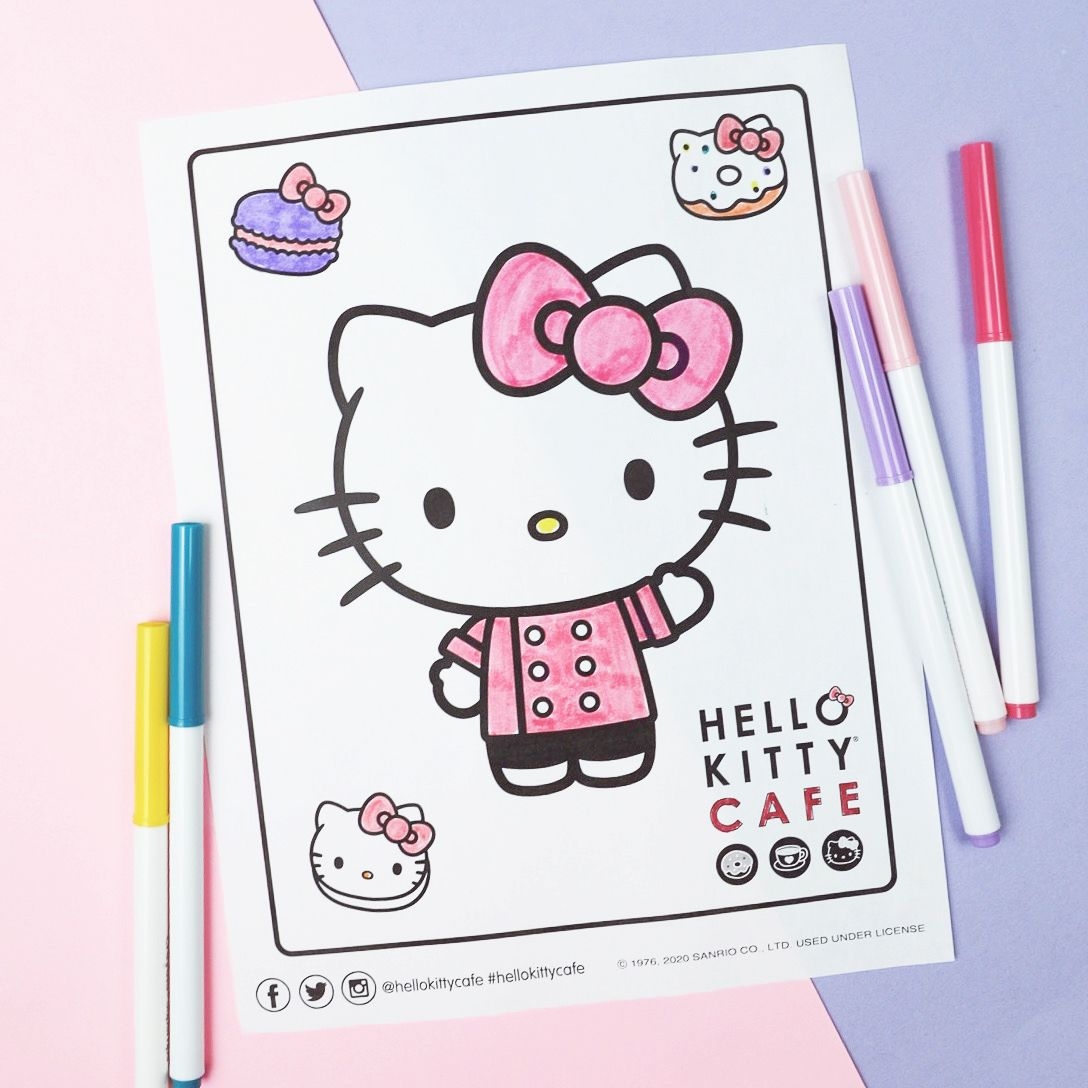 hello kitty cafe coloring sheet hello kitty cafe coloring sheet
