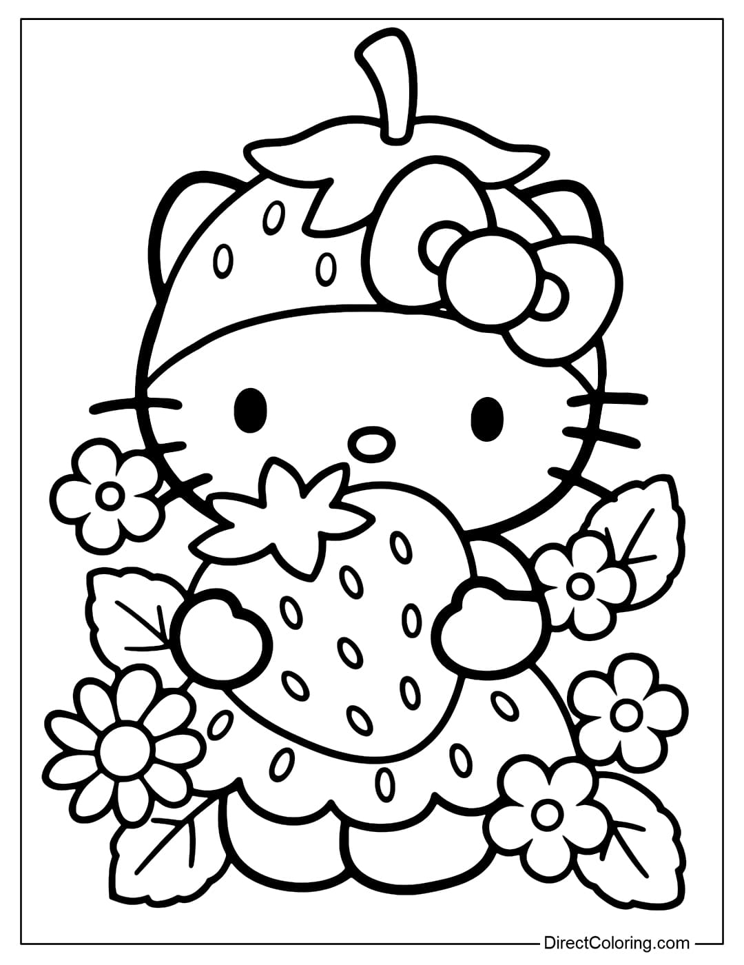 hello kitty free coloring page