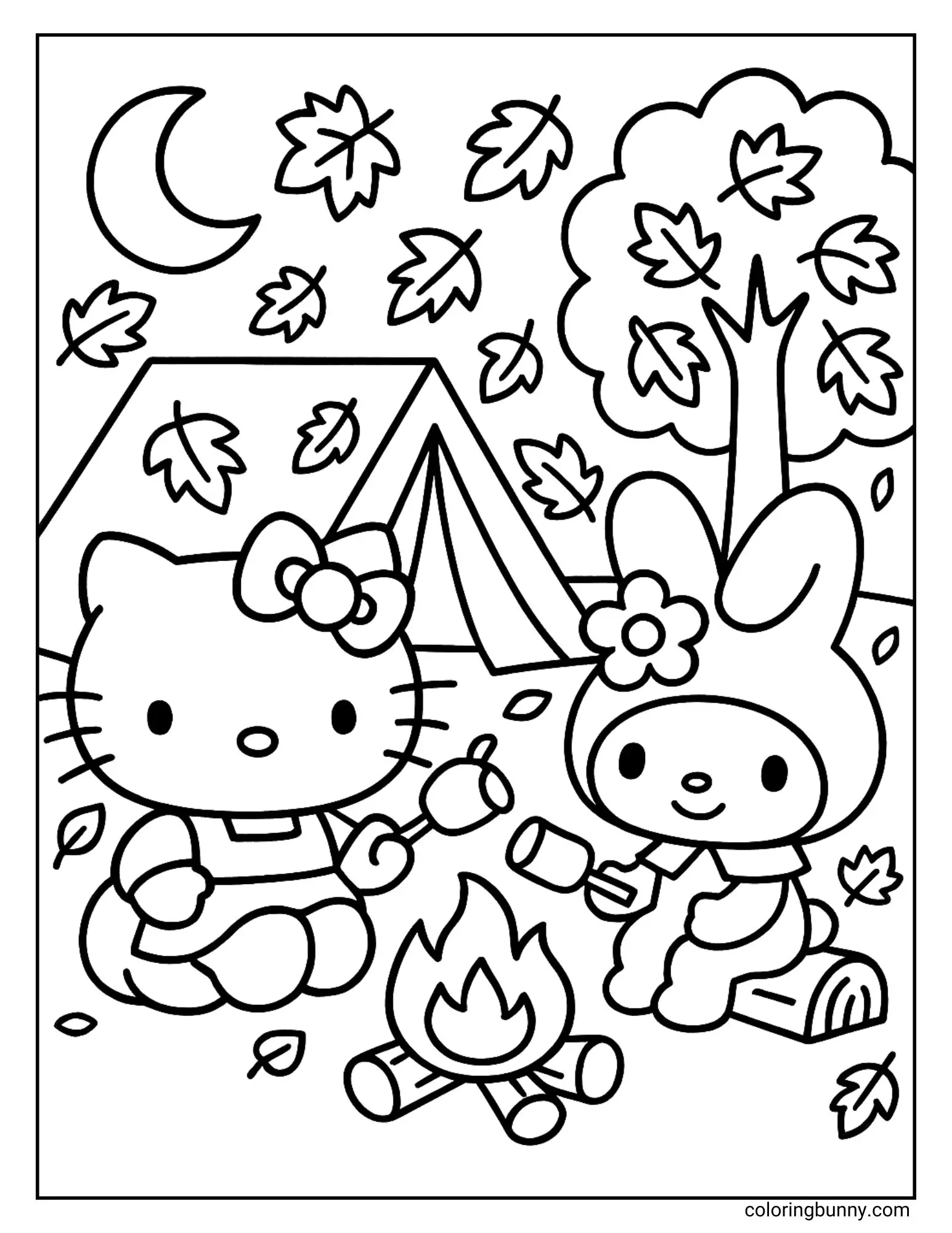 Hello Kitty Fall Coloring Pages 27 Free Printable PDFs 