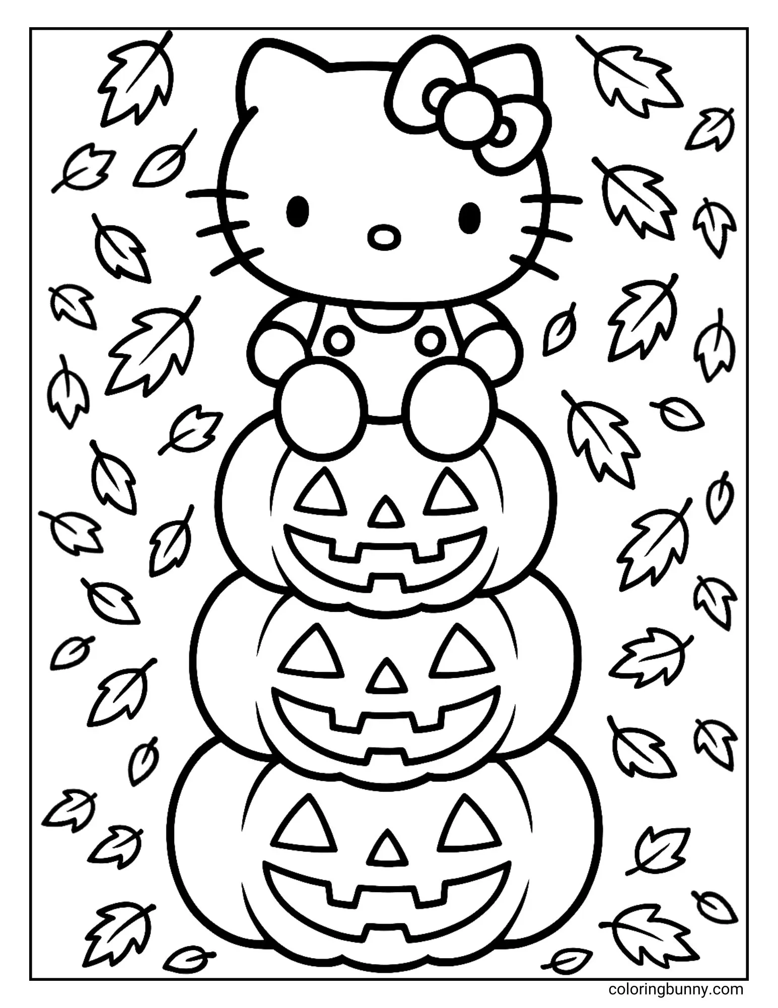 Hello Kitty Fall Coloring Pages 27 Free Printable PDFs 