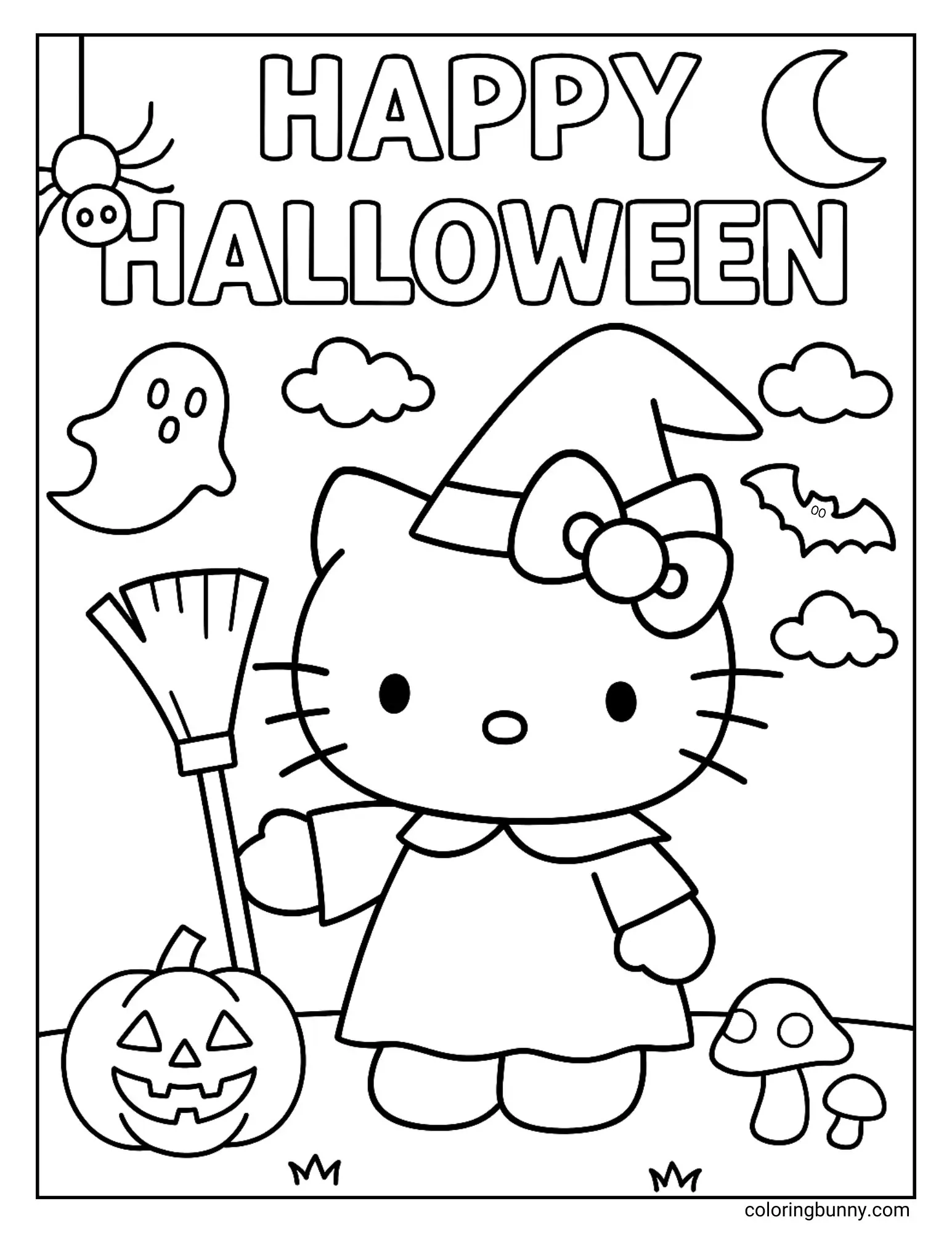 Hello Kitty Halloween Coloring Pages 34 Free Printable PDFs 