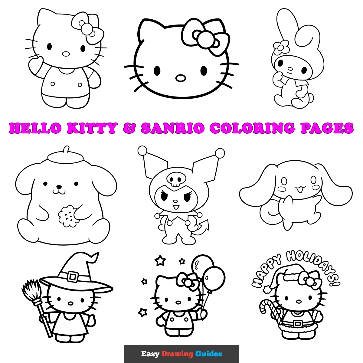Hello Kitty Sanrio Coloring Pages For Kid 12 Printable Sheets