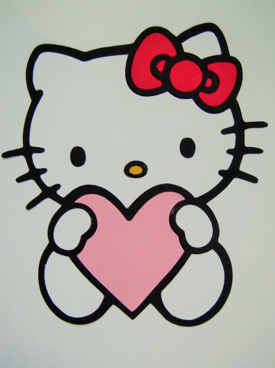 Hello Kitty With Heart Die Cut Paper Scrapbook Embellishment EBay