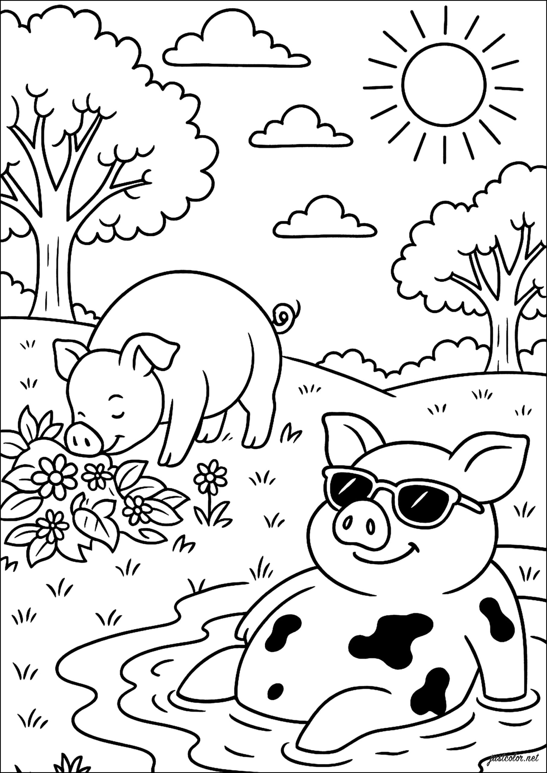 coloring pages of pigs