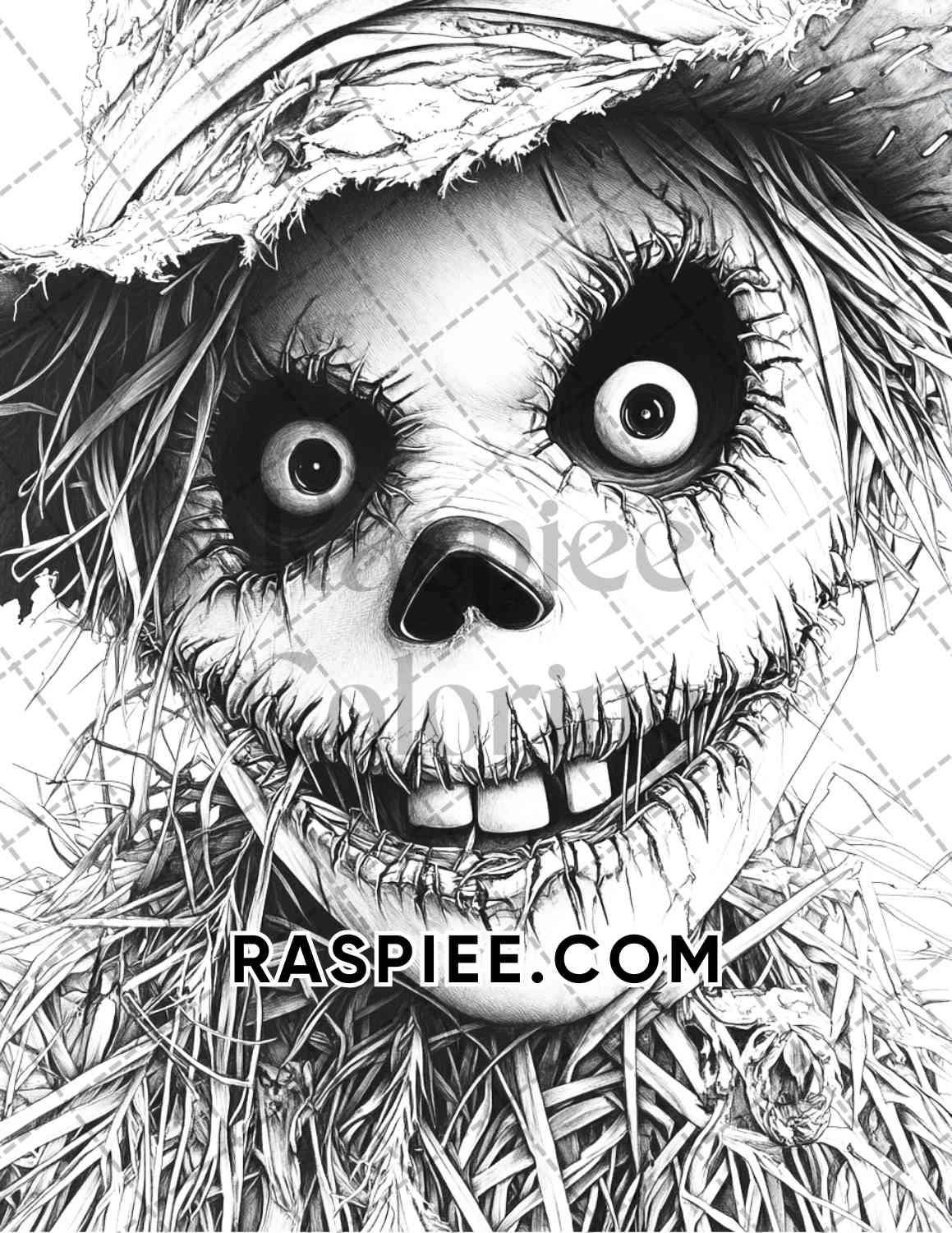 Horror Demons Halloween Adult Coloring Pages Printable PDF Instant Dow RASPIEE