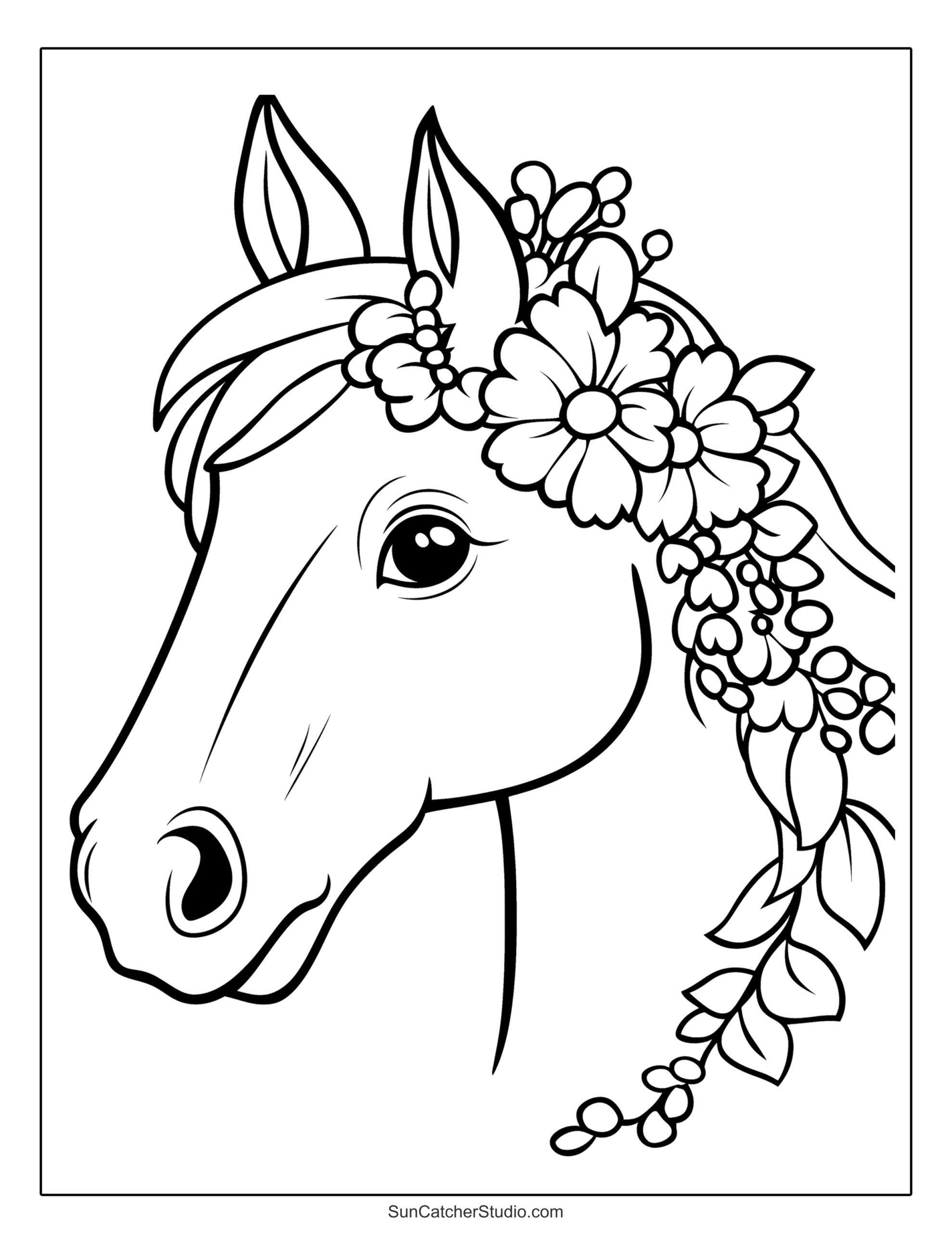 horse coloring in pages
