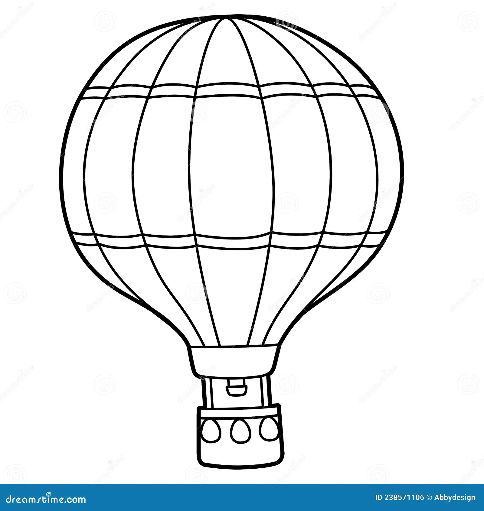 Hot Air Balloon Coloring Page Isolated For Kids Stock Vector Illustration Of Adventure Colouring 238571106