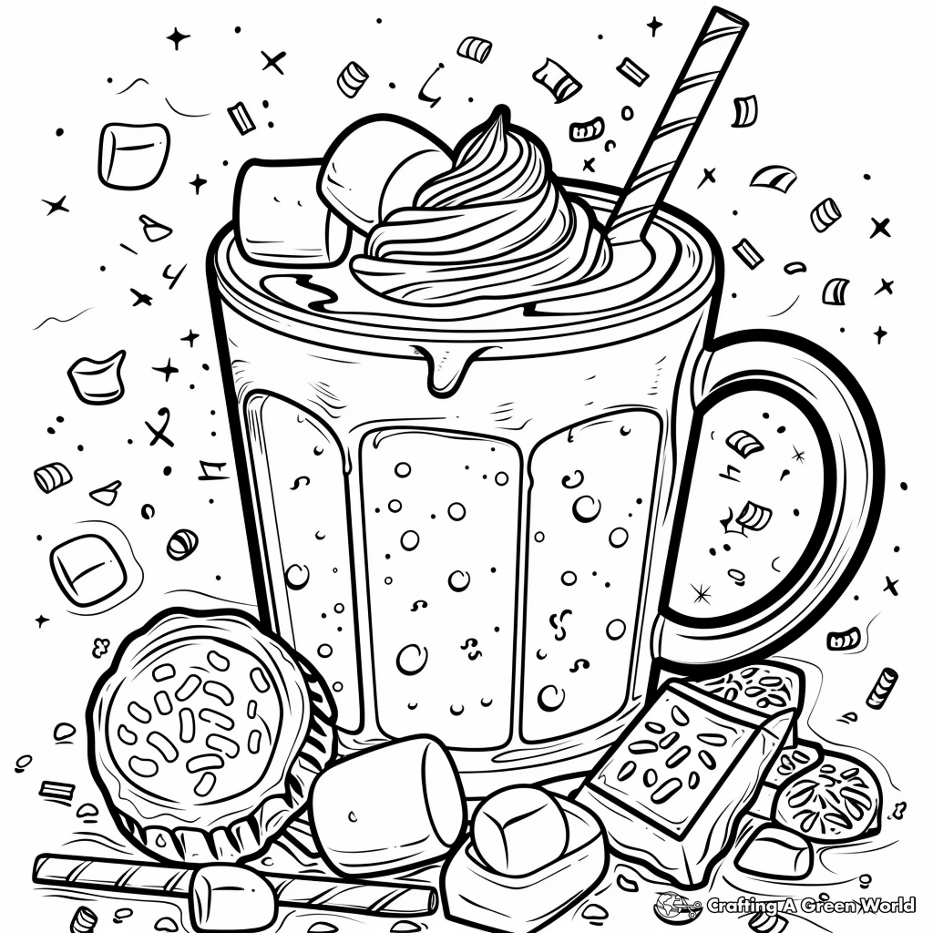 Hot Chocolate Coloring Pages Free Printable 
