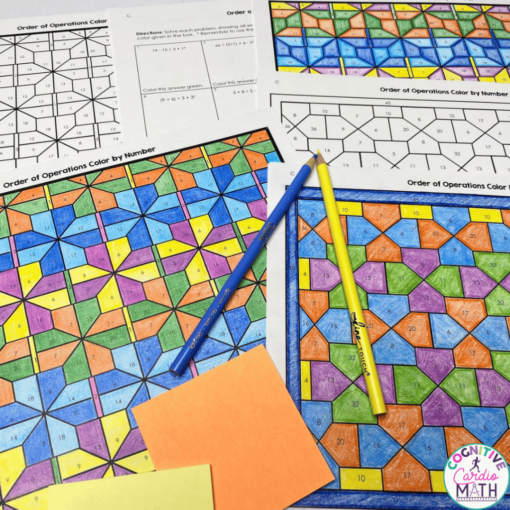 How To Build A Library Of Color By Number Review Activities For The Entire Year Cognitive Cardio Math