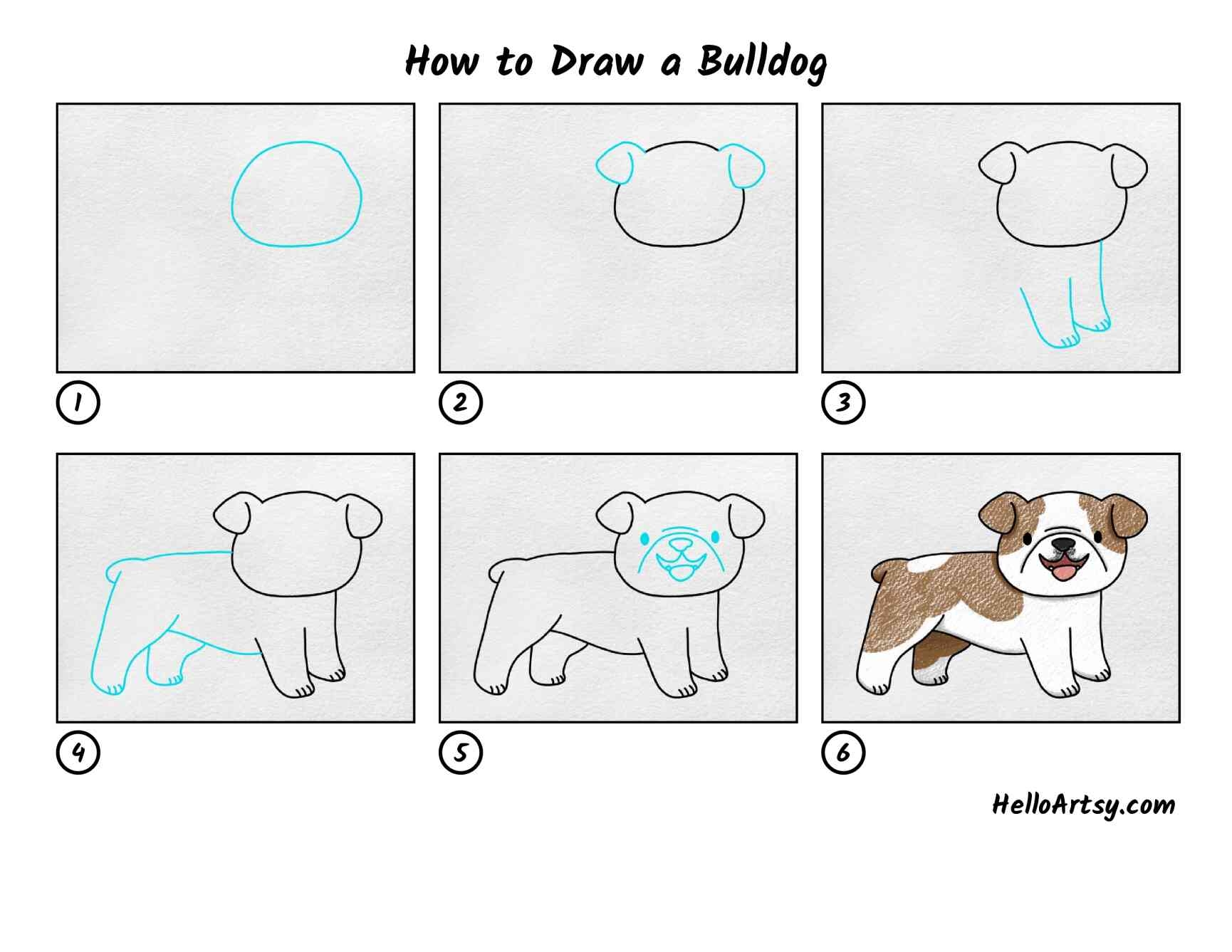 How To Draw A Bulldog HelloArtsy