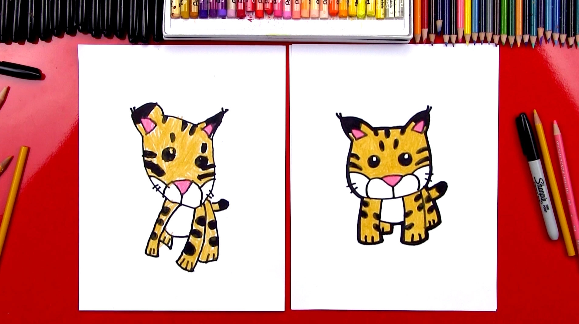 How To Draw A Cartoon Bobcat Art For Kids Hub Free Drawing Lessons For Kids