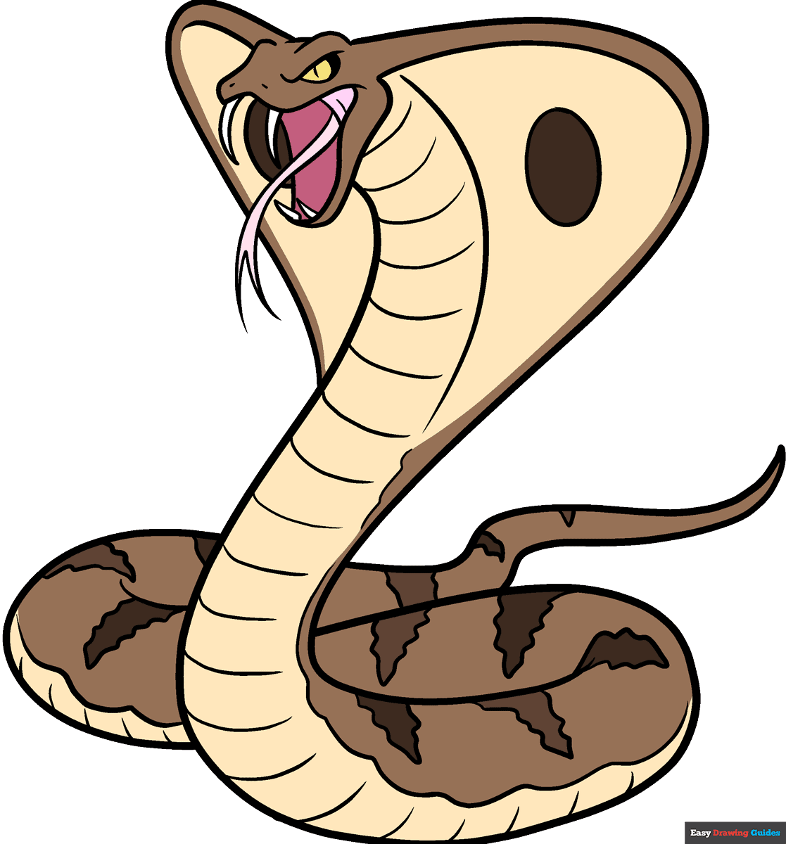 How To Draw A Cobra Really Easy Drawing Tutorial