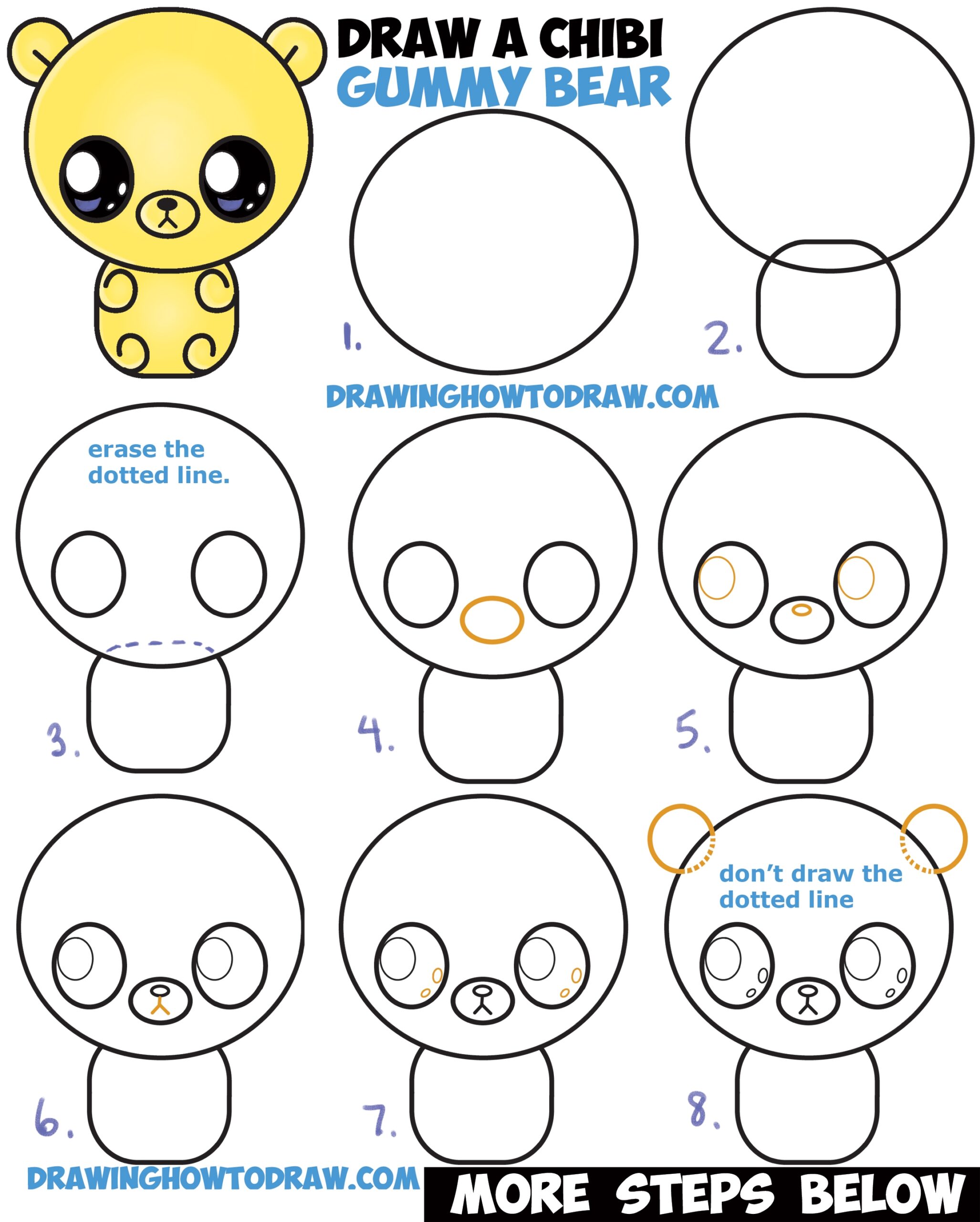 How To Draw A Cute Chibi Kawaii Cartoon Gummy Bear Easy Step By Step Drawing Tutorial For Kids How To Draw Step By Step Drawing Tutorials How To Draw A Cute Chibi Kawaii Cartoon Gummy Bear Easy Step By Step Drawing Tutorial For Kids How To Draw Step By Step Drawing Tutorials