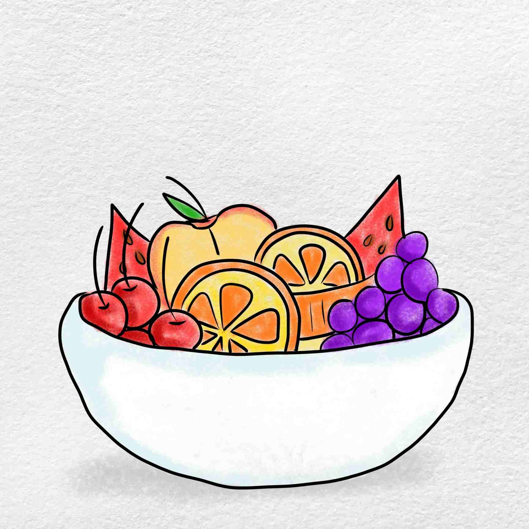 How To Draw A Fruit Bowl HelloArtsy