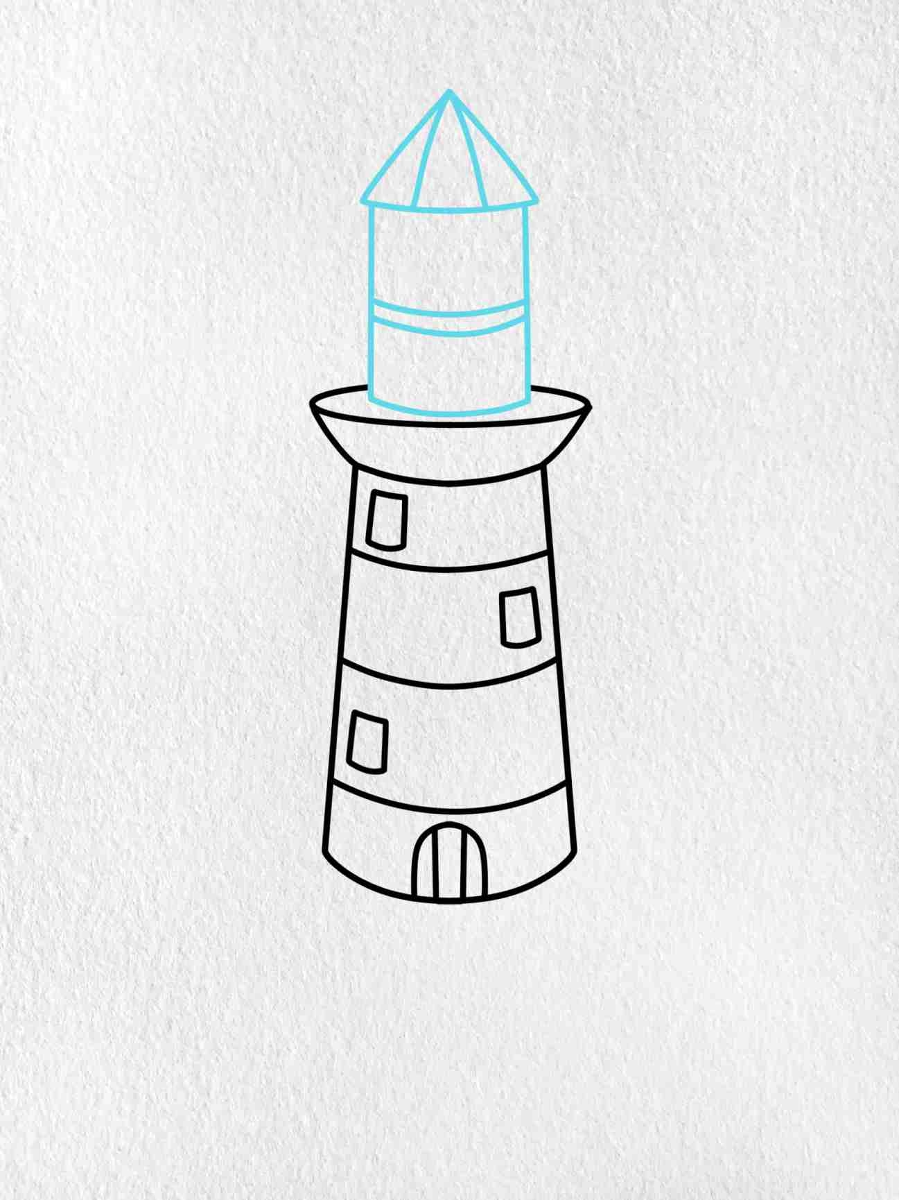 how to draw a lighthouse
