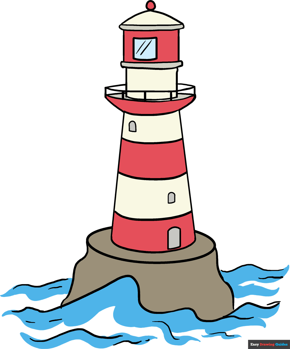 How To Draw A Lighthouse Really Easy Drawing Tutorial