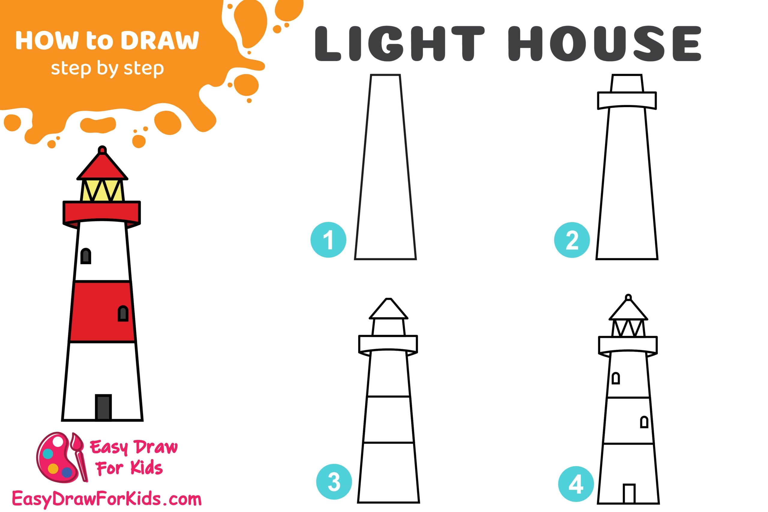 How To Draw A Lighthouse With Accurate Proportions By Easydrawforkids On Newgrounds