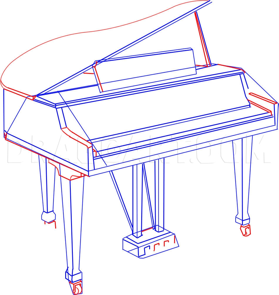 how to draw a piano